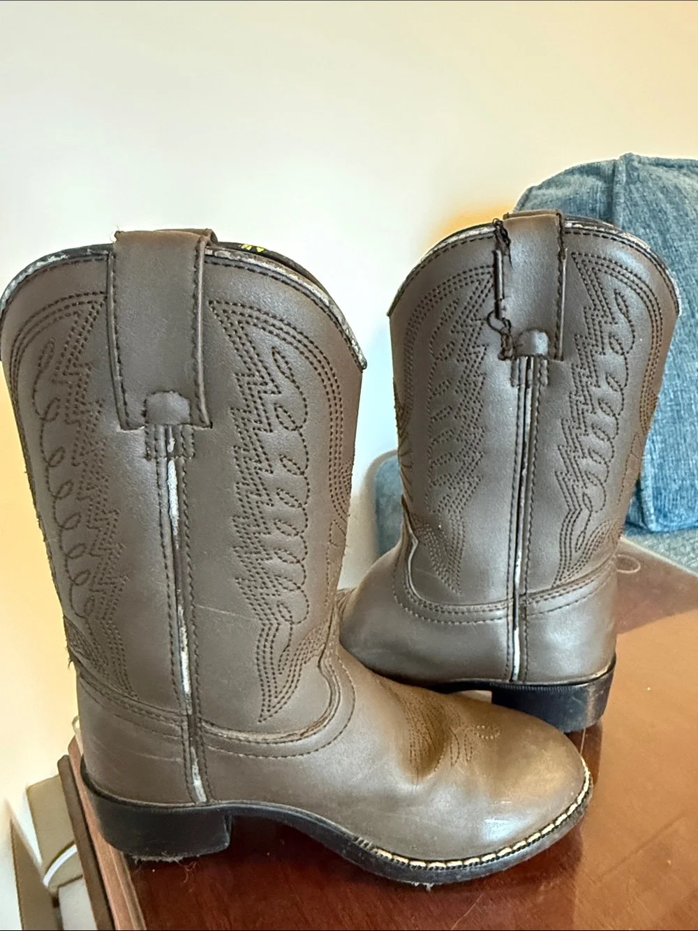 Durango Brown Kids Western Pull-On Cowboy Boots